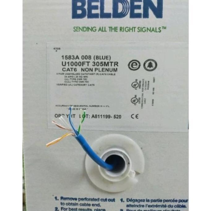 BELDEN Kabel LAN UTP cat6e Biru / Kabel LAN UTP cat6e Abu 305 Meter