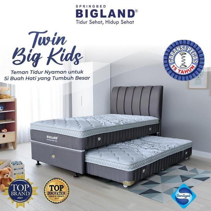 Bigland Springbed Twin Big Kids (Kasur Sorong Anak) - FREE 2 Bantal & 2 Guling (TERBAIK) (TERBARU) (