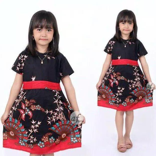 Dress batik anak perempuan - Pakaian Batik Anak Perempuan 2-12 Tahun