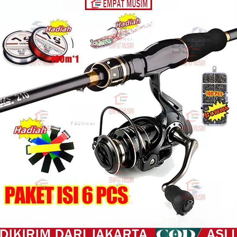 joran pancing 1.65m-2.7m 2 bagian pancing reel 2000 3000 5000 7000 joran spining reel pancing/Karbon