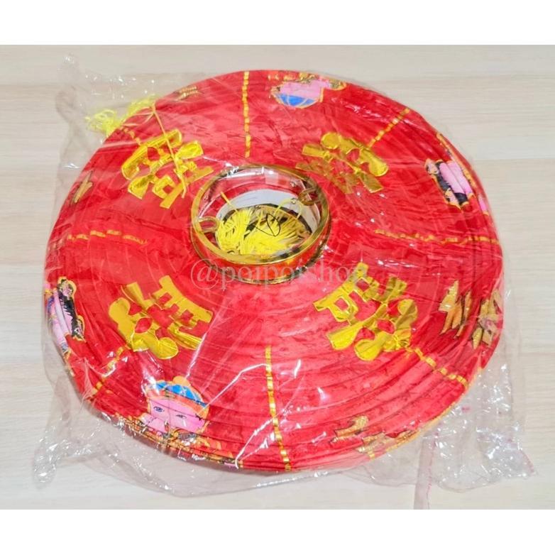 Lampion Imlek 25Cm Motif Anak Kongsi Kain China Dekorasi Tahun Baru Cina Lantern 10 Inch Lampion Mer