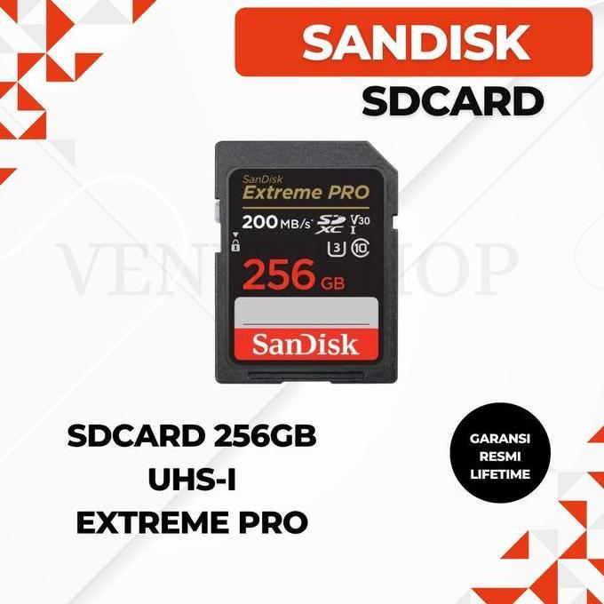 SANDISK SDCARD EXTREME PRO 256GB SPEED 200MB/S - SANDISK SDCARD EXTREME PRO 256GB 200MBS