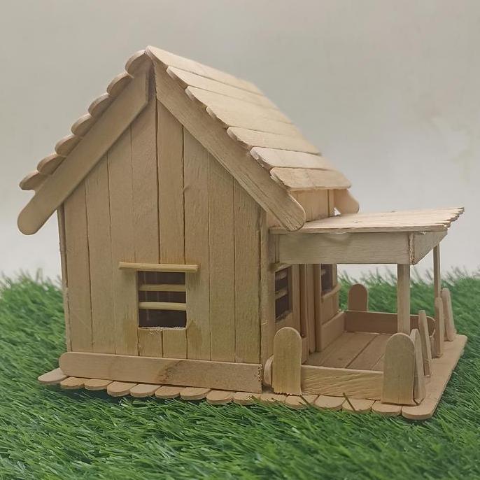 MiniaturPrakarya Rumah Adat Betawi Dari Stik es krim