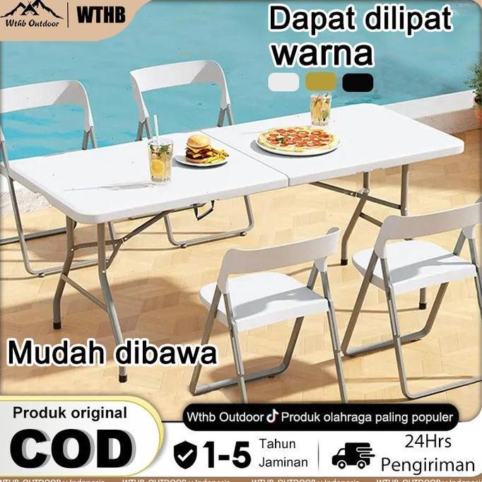 SANDMATEKNO WTHBMeja lipat portable1.2/1.5/1.8M Meja Lipat Outdoor Laptop Meja Lipat Portable Serbag