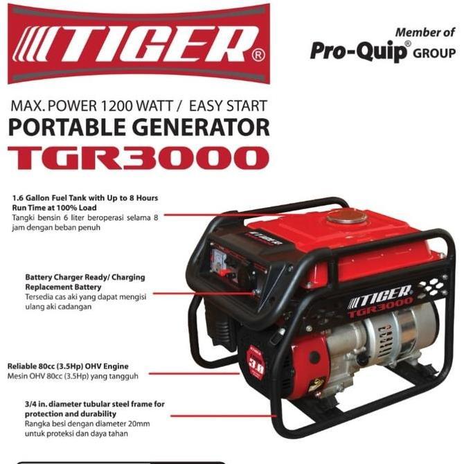 PANGRANGO Genset Tiger TGR 3000 Genset 1200 Watt 4 Tak Tiger TGR3000
