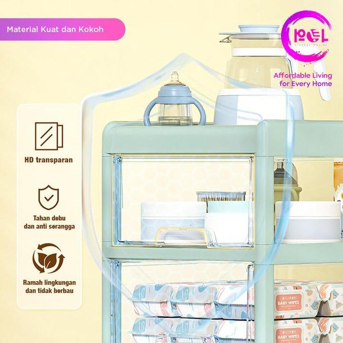 NAKATEKNO [POL] Rak Troli Dorong Bayi Roda | Rak Penyimpanan Serbaguna | Troli Penyimpanan | Lemari 