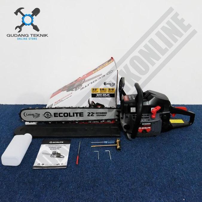 KEZHINES Chainsaw Ecolite EC6800 22Inch / Mesin Gergaji Kayu Chainsaw Ecolite Laser Tip EC6800 22"