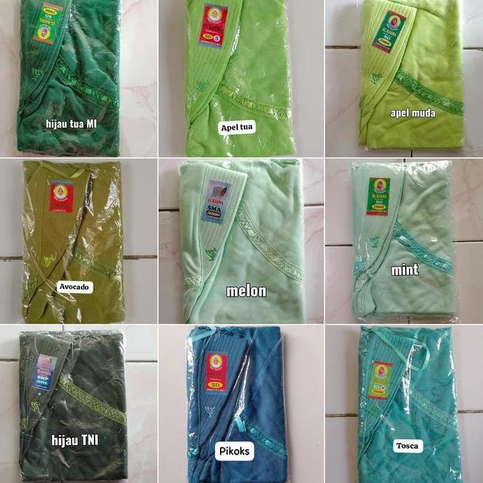 Jilbab robbani anak sekolah Paud TK SMP SMA Dewasa hijau muda tua army