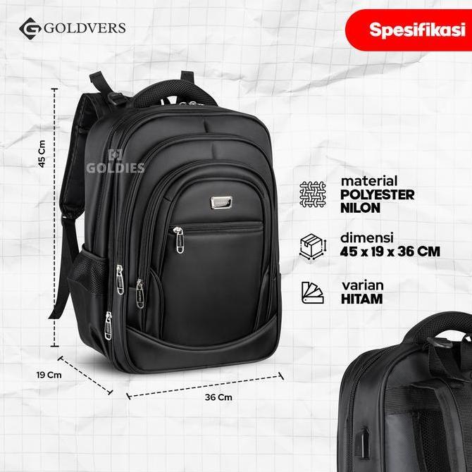 GOLDIES Tas Polo Goldvers Premium Ori Ransel Punggung Pria Wanita Free USB + Rain Cover Backpack Pol