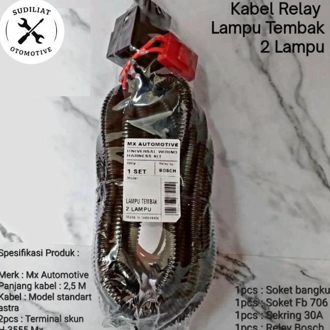 Otove- Kabel Relay Set Lampu Foglamp / Tembak Mobil + Relay Bosch - 2 Lampu