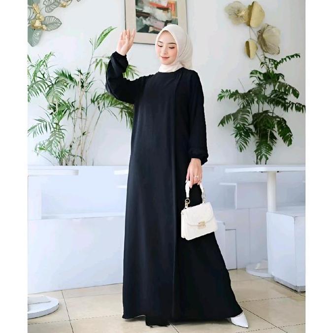 Maryam Dress Gamis Syari Pesta Kondangan Mewah Remaja Muslim Dewasa Ukuran Jumbo Bahan Kain Crinkle 
