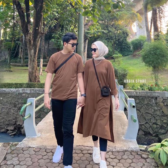 Jema Couple By Hagia | Sudah Couple Tunik Dan Kaos Pria Bahan Cotton Combed Super Adem Baju Couple P