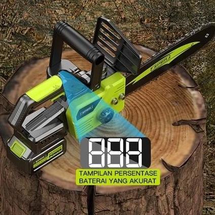 Kokok- Zper Cordless Chainsaw Gergaji Mesin Lithium Gergaji Rantai Elektrik Portable Genggam Lithium