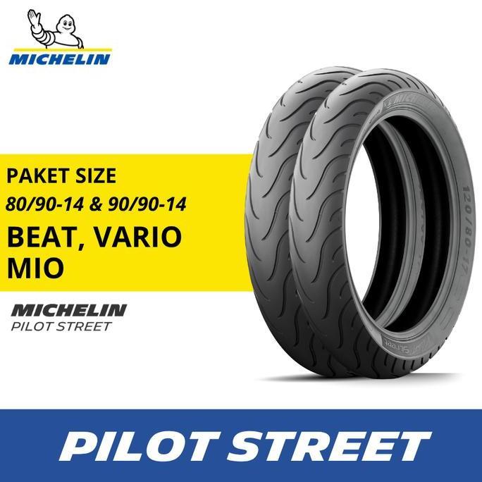 BISMILAHBERKAH100 - SEPASANG BAN MOTOR VARIO BEAT MIO MICHELIN PILOT STREET 9-9 DAN 8-9 R14 - BAN MO