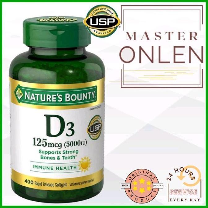 Nature's Bounty Vitamin D3 5000 iu 400 SG Nature bounty D3 2 5000IU Usa 125mcg