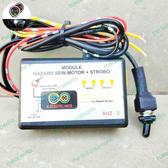 MODUL FLASHER KONVOI HAZARD + STROBO OTOMATIS SEIN MOTOR KHUSUS LED