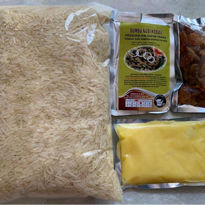 MURAH, paket BERAS 1kg,BUMBU DAPUR FIFARA KEBULI, BRIYANI,MANDHI,KABSAH,BUKHORI, 1 kg, bisa buat 12-