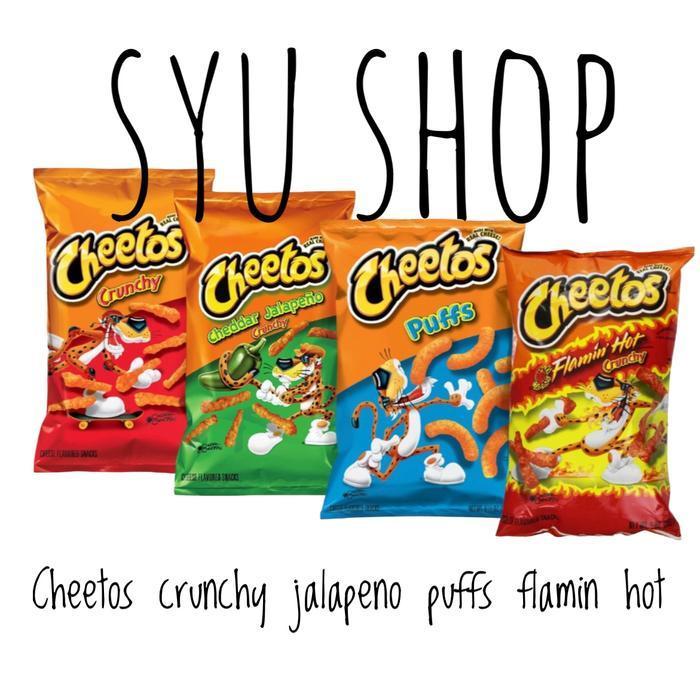 Cheetos Flamin Hot Crunchy Cheese Cheddar Jalapeno Puffs Snack Puff