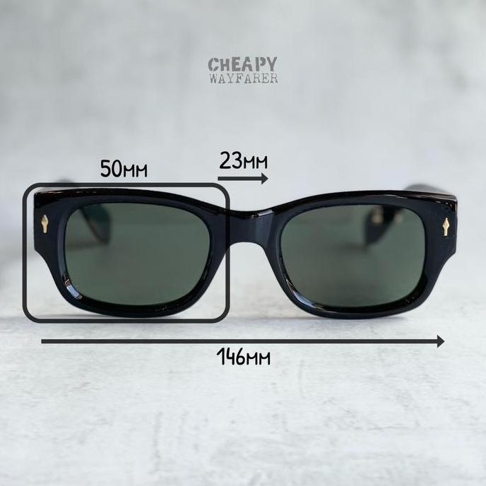 Kacamata New Vintage Square Rebel Locs Lensa UV400 | Paket Lensa Minus Photocromic Antiradiasi Bluec