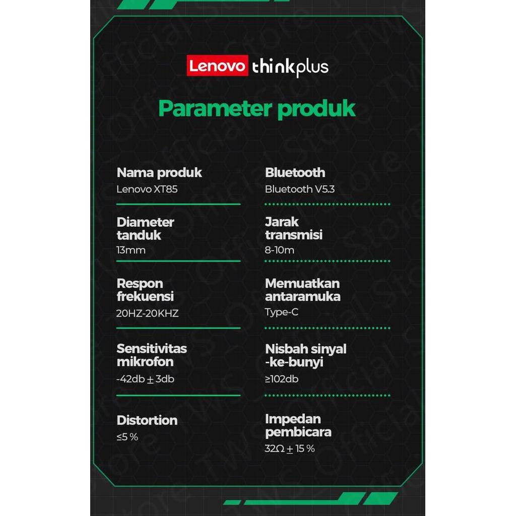 Lenovo Xt85 Wireless Bluetooth Gaming Earphones Headset 5.3 Tws