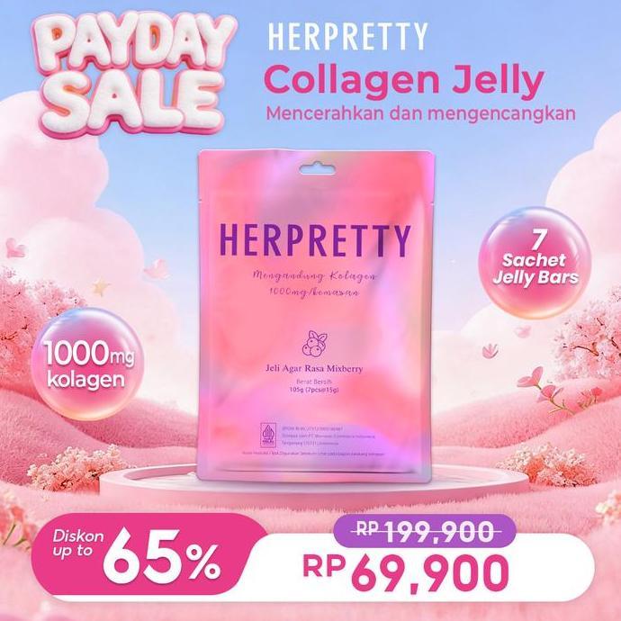 Absolute- Herpretty Collagen Jelly Agar Rasa Mixberry 1000Mg Peptide Kolagen Ikan & Glutathione Bpom