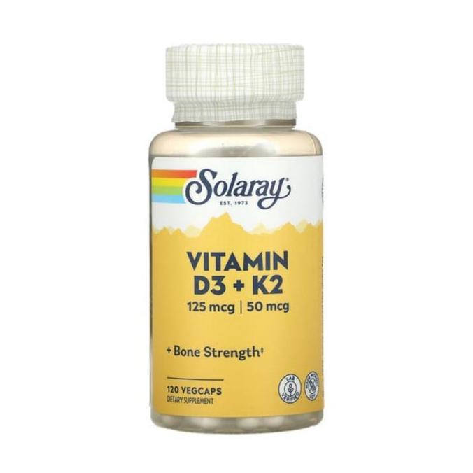 Solaray Vitamin D3 + K2, 120 VegCaps