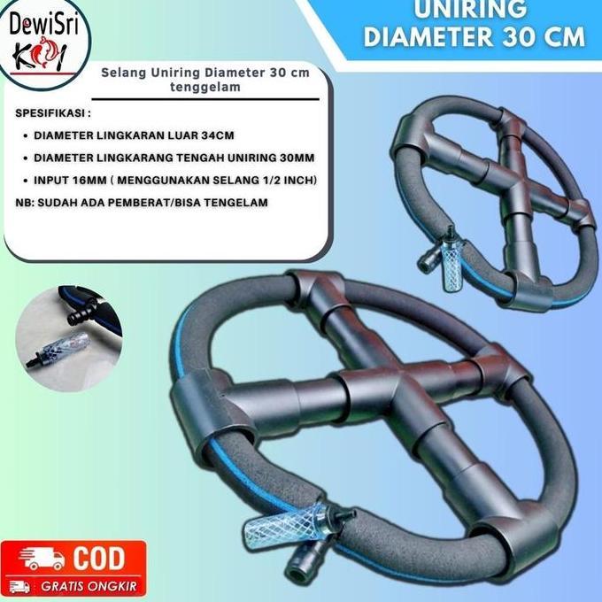 HARGA DISC - Selang Aerasi Uniring Bulat D-30 Cm kolam Ikan koi & Aquarium / tenggelam / pemberat un