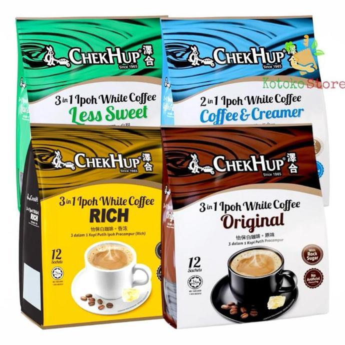 Ready  Chek Hup 3 in 1 Original Less Sweet Ipoh White Coffee / Chek Hup Coffee King / Chek Hup 2 in 