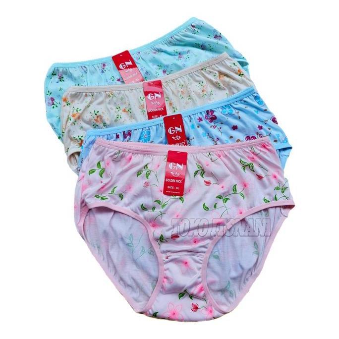 Wokpu- Cd Wanita Golden Nick 937 Sablon Bunga 6-12 Pcs | Celana Dalam Cewek Gn Motif Kembang Lusinan