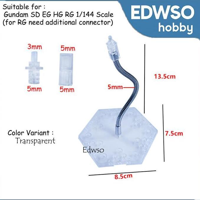 Wasingten- Stand Base Action Figure Gundam Bb Sd Sdw Sdcs Hg Rg 1/144 Artikulasi Snake Ver.