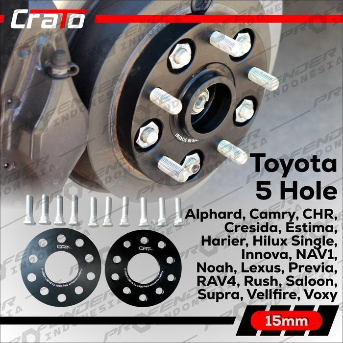 Wheel Adaptor Velg Spacer Aluminium - 5 Hole - Toyota - 5-114.3-60.1 5Mm 10Mm 15Mm 20Mm 25Mm 30Mm - 