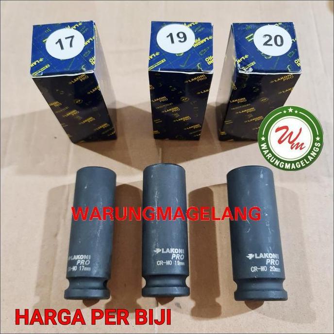 MATA KUNCI SOK PANJANG 17 19 20 mm SEGI 6 STANG 1/2 INCH impacts