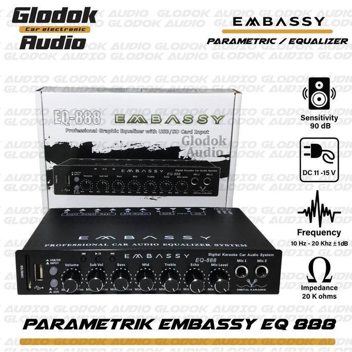 Parametrik Equalizer  Embassy EQ 888 BLUETOOTH USB Amplifier Mixer Adaptor Subwoofer TERMURAH