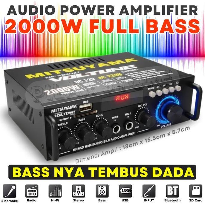 Amplifier Daya 2000 Watt Full Bass Untuk Salon Besar / Spaeker Jumbo MITSUYAMA VOLTUNE Audio Penguat