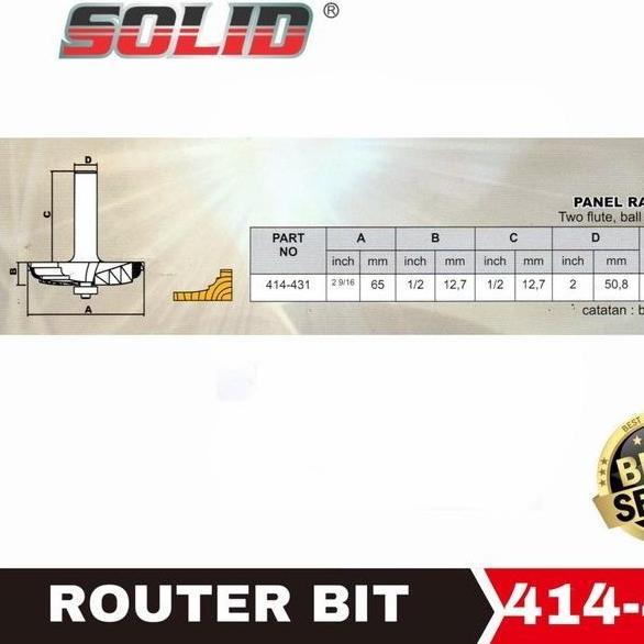 Mata router profil panel kayu 414-431 SOLID
