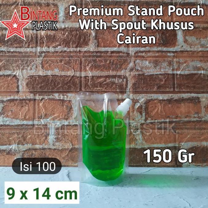Promo ISI 100PCS SPOUT PACK 150ml STANDING POUCH PLASTIK KLIP MINUMAN CAIRAN Diskon