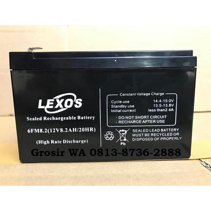 Baterai Aki kering Lexos 12v 8,2Ah, Battery Lexos 6FM8.2 ( 12V 8,2Ah )
