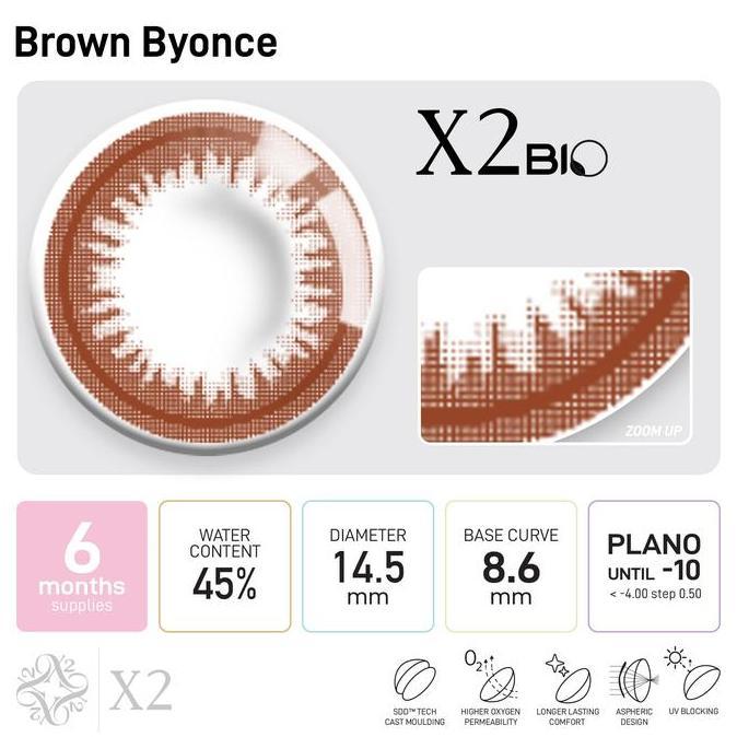 Ayebyt- X2 Softlens - X2 Bio - Brown Byonce
