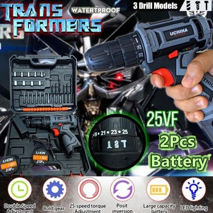 Miliki Mesin Bor Baterai Kayu Besi Obeng Elektrik Hyuga Japan Cordless Drill