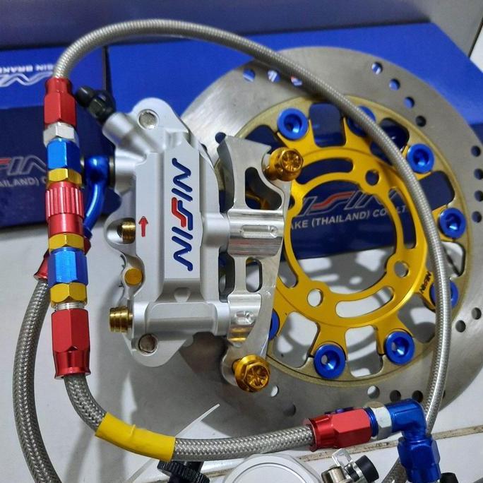 PAKETAN HANDLE MASTER REM NISSIN + CAKRAM NISSIN + KALIPER MONOBLOK NISSIN + BREKET + BAUT PROBOLT G