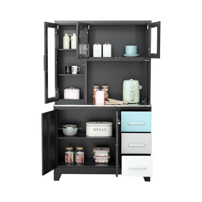 Informa Sky Set Kabinet Dapur Metal - Hitam Kitchen Cabinet Lemari Kabinet Serbaguna Furniture Indoo