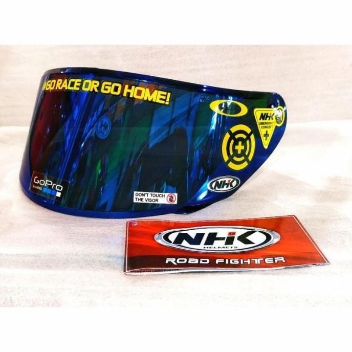 Flat visor NHK Rx9 /iridium silver/iridium gold/ iridium blue / stiker
