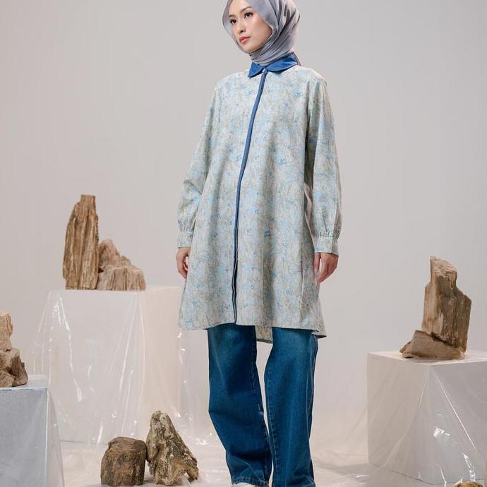 ZM Zaskia Mecca - Couple Set Blouse Gamis Tunik Kemeja Koko Pria Motif - Aksara Nusantara - Edisi Ak