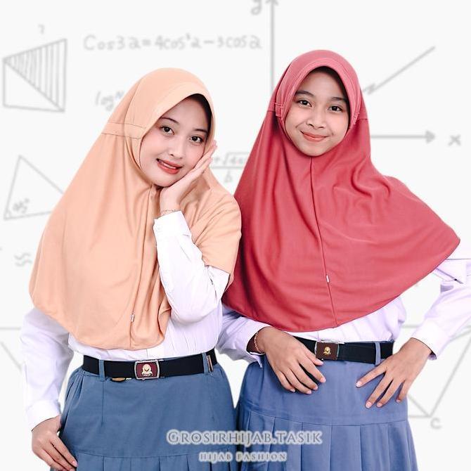 KERUDUNG SEKOLAH UKURAN (M,L,XL) MODEL RABBANI INNOVA PITA SERUT ( kw ) TUTUP ANAK TK SD SMP XL GRAT