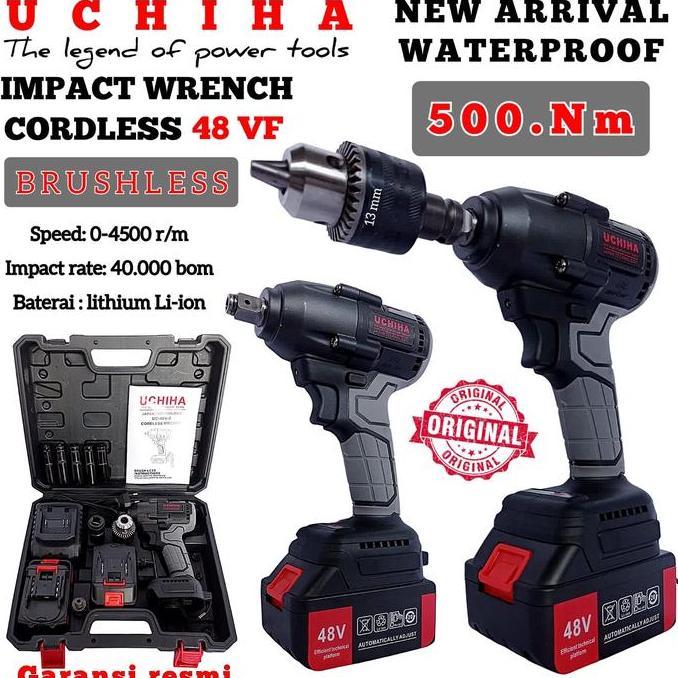 Spesial Cordless Impact Wrench Brushless Mesin Impact Pembuka Baut Uchiha 48Vf