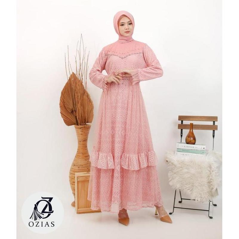 Murah GAMIS OZIAS TILE DOT 09614 LD 105 I Gamis Simpel Kondangan I Pesta Muslimah Nyaman Santai Non 
