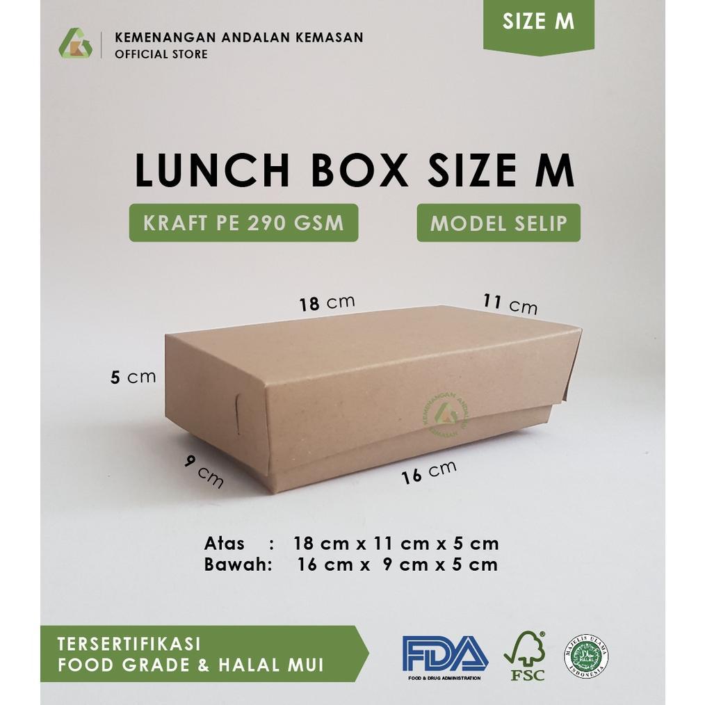 Big Sale Paper Lunch Box S, M, L / Kotak Makanan Coklat Polos / Lunch Box Selip (Wajib Membeli Extra