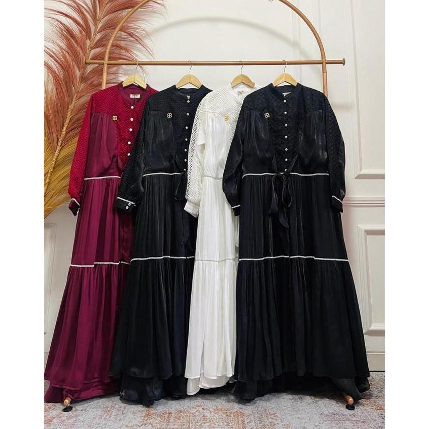 Murah Clearance Sale - Gamis Kondangan Mewah Miray Series Elegan Rose Organza dan Brukat Mewah Non C