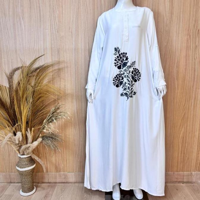 Murah Gamis Putih Jumbo Ld 120 Cm Model Bordir Kekinian Non COD