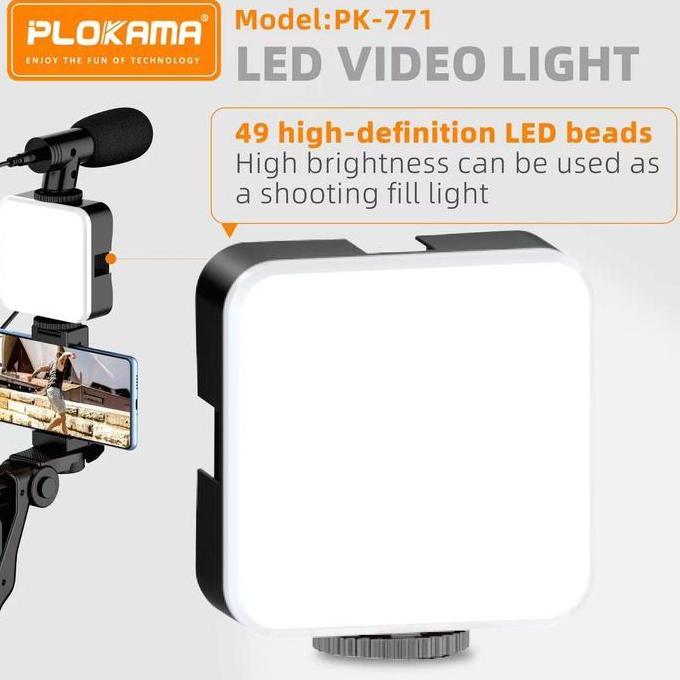 DF143 - Vlogging KIT Alat Vlog Hp Lengkap Youtuber Vloger Handphone 5 in 1 Item LED Video Light Phon